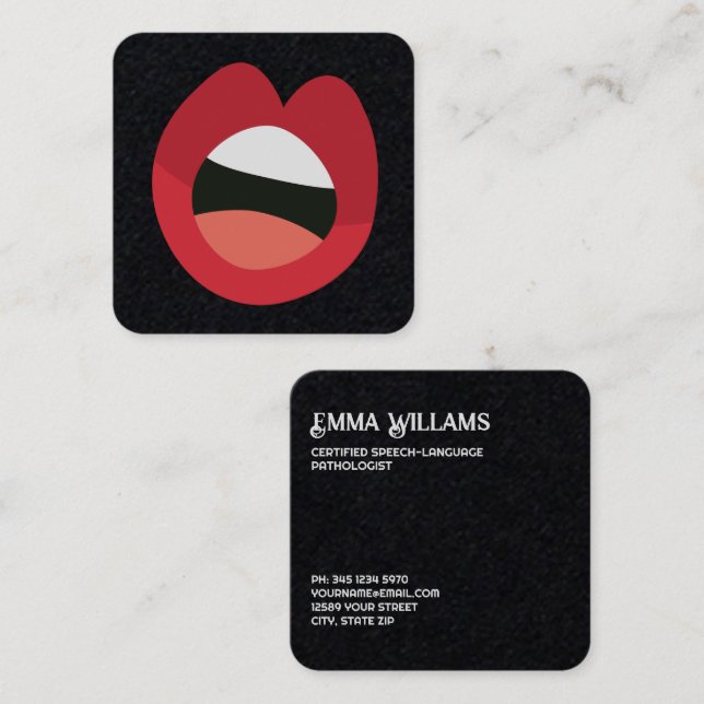 Sprechtherapie Quadratische Visitenkarte (Vorne/Hinten)