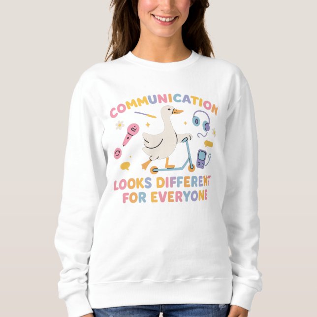 Sprechtherapie SLP Albern Gänsekommunikation sieht Sweatshirt (Vorderseite)