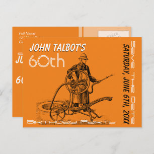 Sprenger-oder Feuerwehrmann-60. Geburtstag Save Ankündigungspostkarte