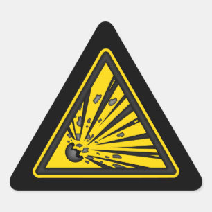 Sprengwarnkleber Dreieckiger Aufkleber