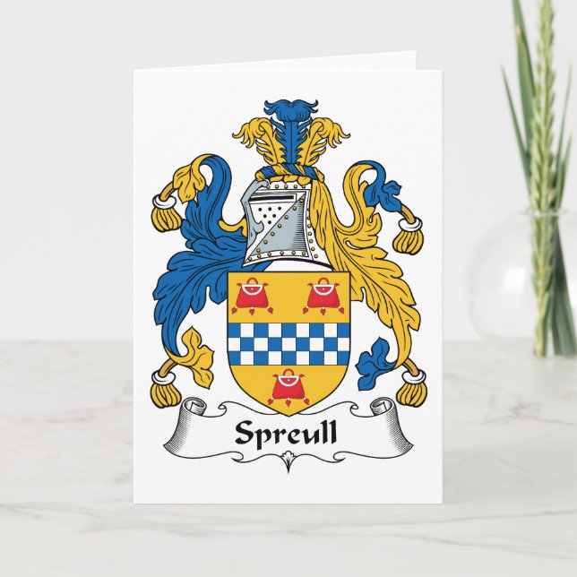 Spreull Familienwappen Karte (Vorderseite)