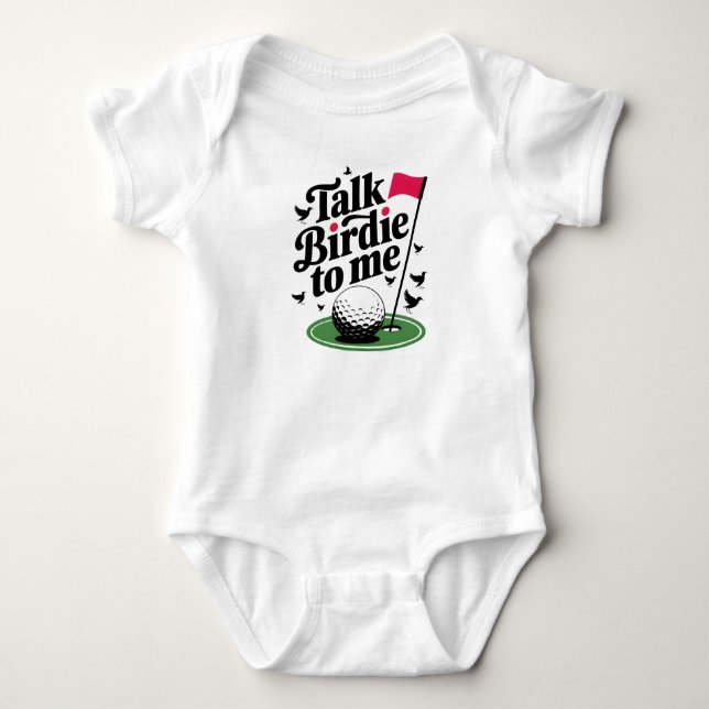 Sprich Birdie mit mir Funny golf puff Baby Strampler (Vorderseite)