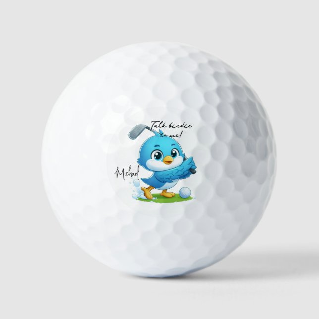 Sprich Birdie mit mir, Niedlicher Vogel Golfing Golfball (Vorderseite)