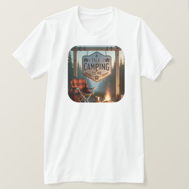 Sprich Camping mit mir – Lagerfeuer-Vibes-Shirt T-Shirt (Design vorne)