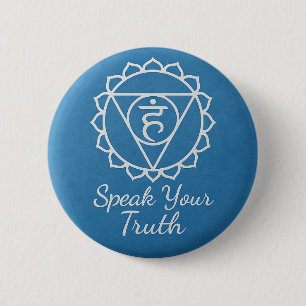 Sprich deine Wahrheit Kehlkopf-Chakra Kommunikatio Button