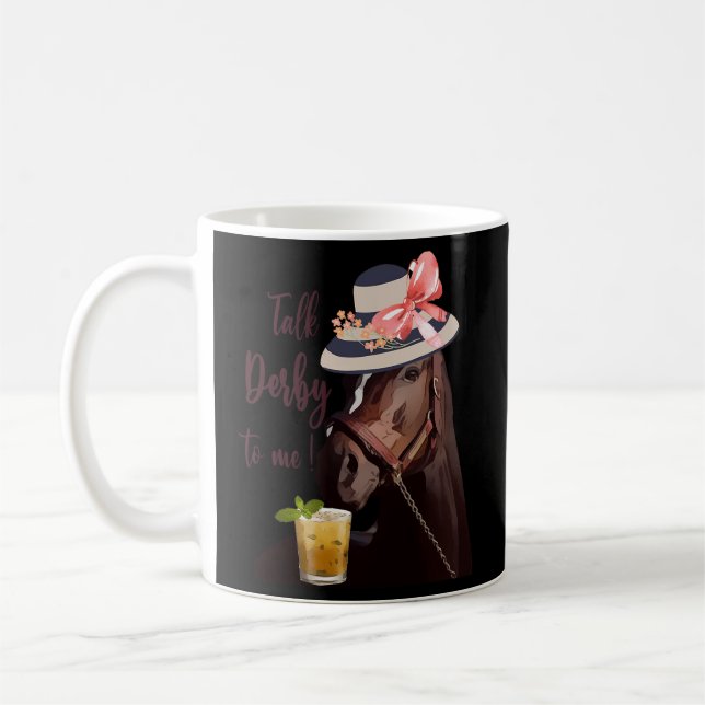 Sprich Derby mit Me-Mint Juleps-Derby Pferderennen Kaffeetasse (Links)