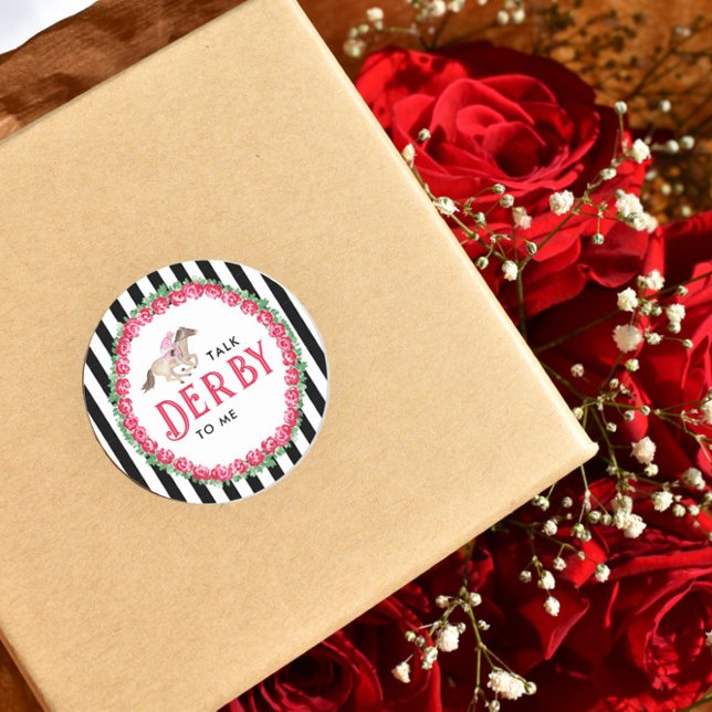 Sprich Derby mit mir | Race Derby Brautparty Runder Aufkleber (Von Creator hochgeladen)