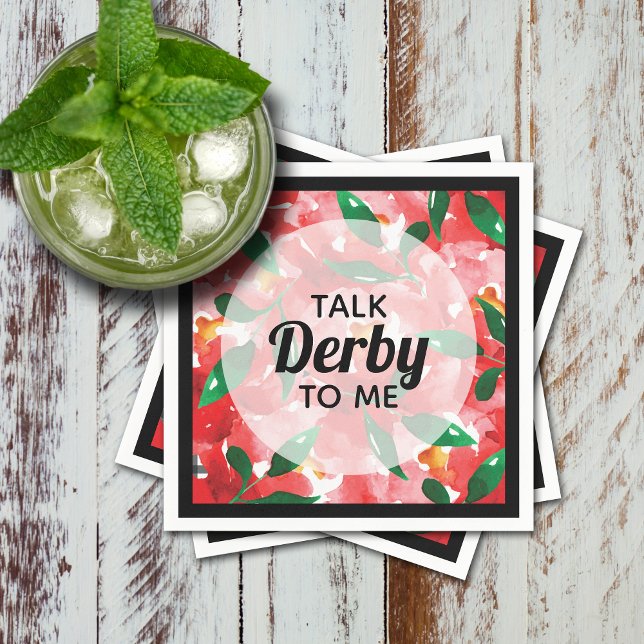 Sprich Derby mit mir Rote Rosen Floral Serviette (Talk Derby to Me on red roses collage floral cocktail napkins)