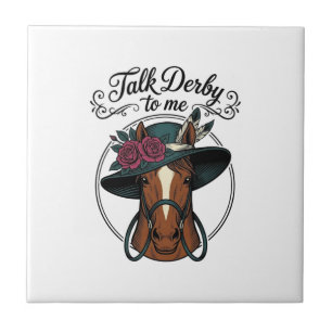 Sprich Derby Mit Mir Vintage Pferd Hut Design Fliese