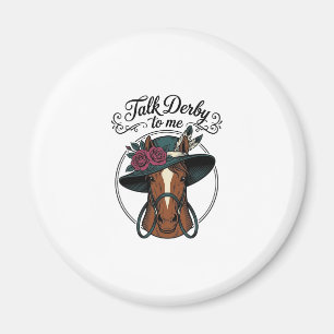 Sprich Derby Mit Mir Vintage Pferd Hut Design Magnet