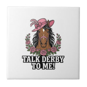 Sprich Derby Zu Mir Vintage Pferd Rose Derby Desig Fliese