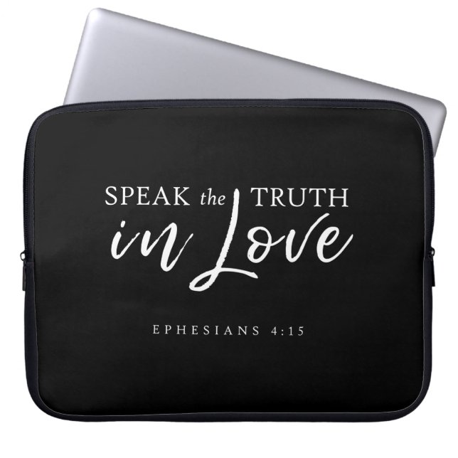 Sprich die Wahrheit in Liebe Ephesians 4:15 Bibelv Laptopschutzhülle (Vorderseite)