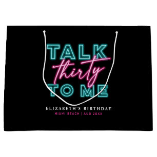 Sprich dreißig mit mir dreckige 30 Neon Blue & Pin Große Geschenktüte