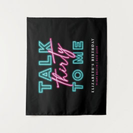 Sprich dreißig mit mir dreckige 30 Neon Blue & Pin Wandteppich