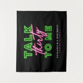 Sprich dreißig mit mir dreckige 30 Neon Green & Pi Wandteppich