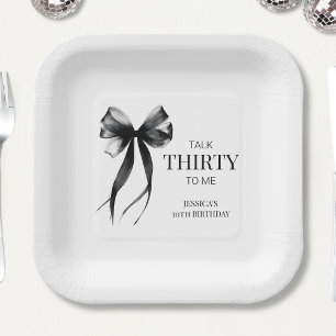 Sprich Dreißig mit mir Schwarzer Schick 30. Geburt Pappteller
