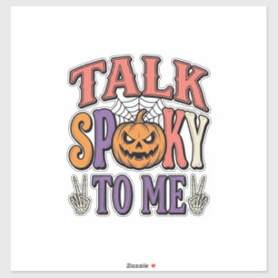 Sprich Gruselig Mit Mir Vintage Halloween-Shirt-De Aufkleber