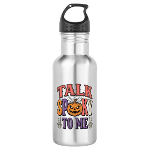 Sprich Gruselig Mit Mir Vintage Halloween-Shirt-De Edelstahlflasche