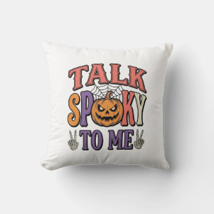 Sprich Gruselig Mit Mir Vintage Halloween-Shirt-De Kissen