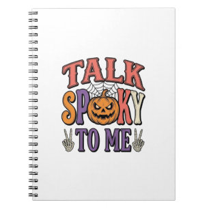 Sprich Gruselig Mit Mir Vintage Halloween-Shirt-De Notizblock
