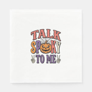 Sprich Gruselig Mit Mir Vintage Halloween-Shirt-De Serviette