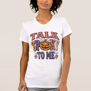 Sprich Gruselig Mit Mir Vintage Halloween-Shirt-De T-Shirt