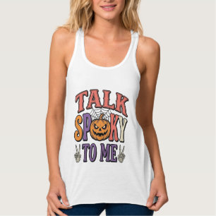Sprich Gruselig Mit Mir Vintage Halloween-Shirt-De Tank Top
