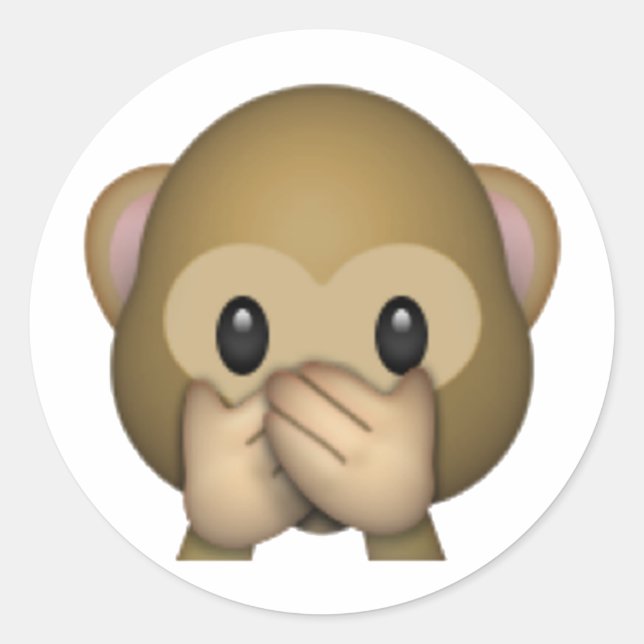 Sprich kein böser Affe - Emoji Runder Aufkleber (Vorderseite)