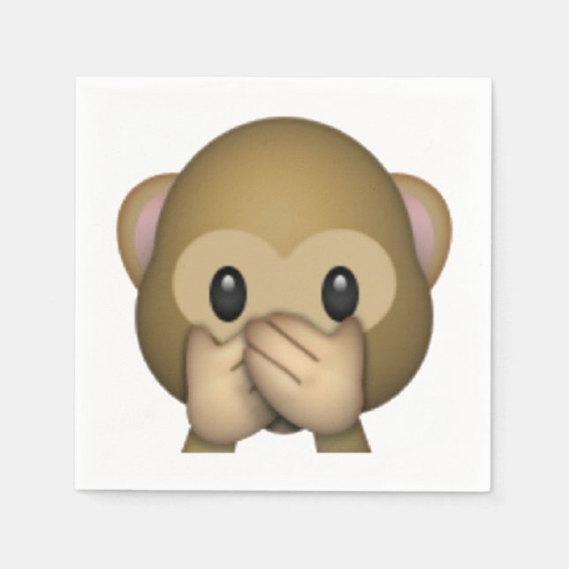Sprich kein böser Affe - Emoji Serviette (Vorderseite)