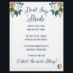 Sprich kein Bride-Brautparty-Spiel Flyer<br><div class="desc">Romantisches Brautparty-Spiel "Dont Say 'Bride' Game" Die prächtigen gemalten Blumen sind von Create the Cut. Finden Sie sie auf dem Creative Market https://crmrkt.com/7WdAX,  Etsy https://www.etsy.com/shop/CreateTheCut und www.createthecut.com</div>