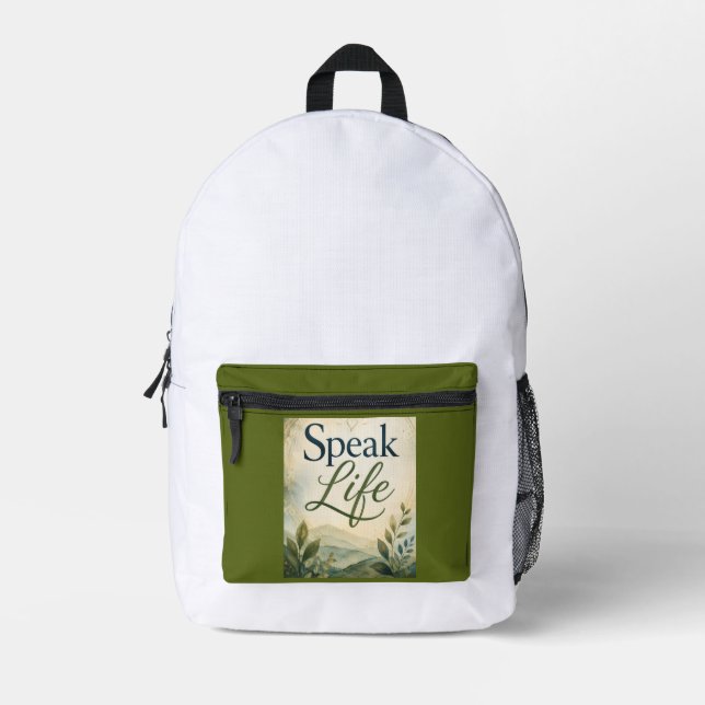 Sprich Leben Bedruckter Rucksack (Vorderseite)