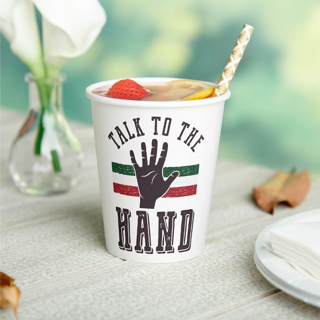 Sprich mit dem Hand Distressed Hand Spaß Pappbecher (Von Creator hochgeladen)