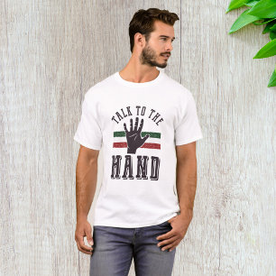 Sprich mit dem Hand Distressed Hand Spaß T-Shirt