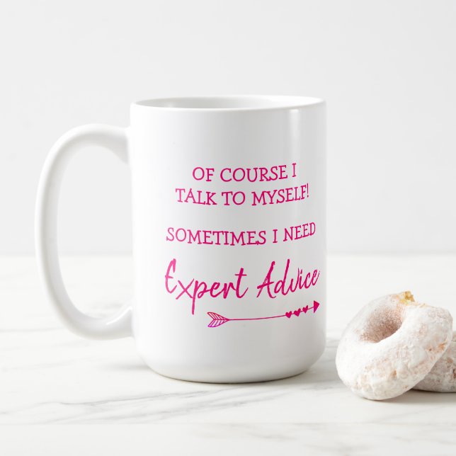 Sprich mit mir selbst Funny Kaffeetasse (Mit Donut)