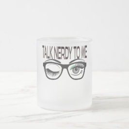 Sprich Nerdy mit mir Geek Glasses Winking Eye Gree Mattglastasse
