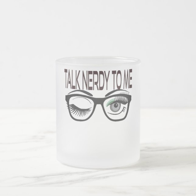 Sprich Nerdy mit mir Geek Glasses Winking Eye Gree Mattglastasse (Mittel)