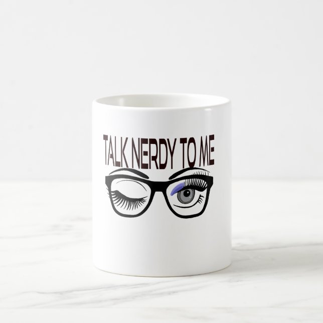 Sprich Nerdy mit mir Geek Glasses Winking Eye Kaffeetasse (Mittel)