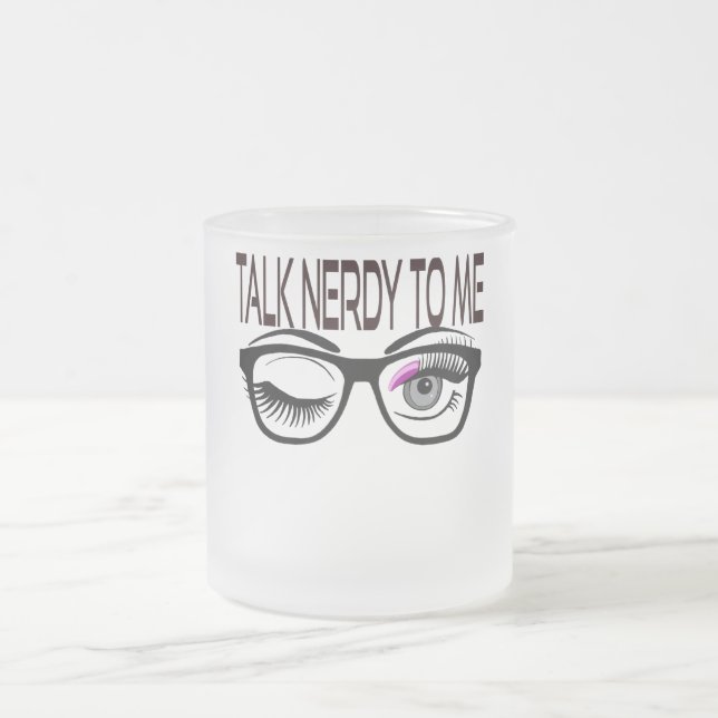 Sprich Nerdy mit mir Geek Glasses Winking Eye Pink Mattglastasse (Mittel)