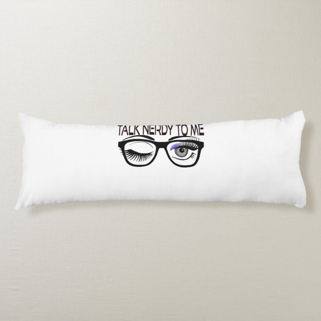 Sprich Nerdy mit mir Geek Glasses Winking Eye Seitenschläferkissen (Vorderseite)