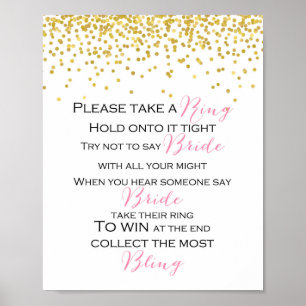 Sprich nicht Bride Game Sign Poster