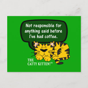 Sprich nicht mit mir, bis ich eine Tasse Kaffee ha Postkarte