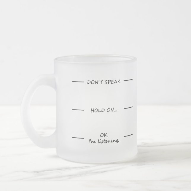 Sprich nicht! Tasse aus Sonnenglas (Links)