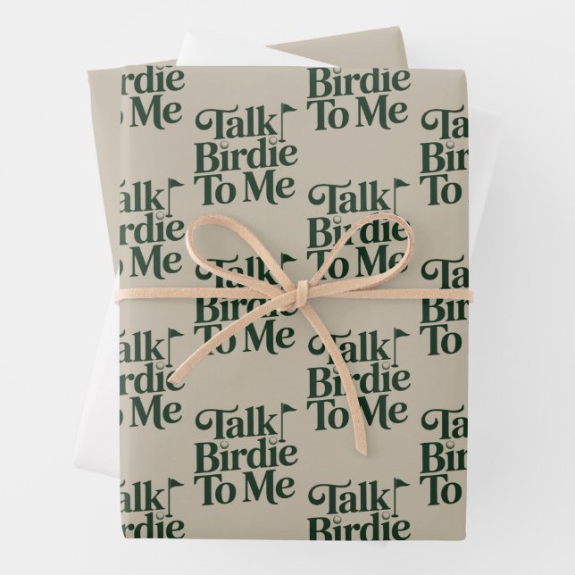 Sprich Vögelchen zu mir Golf Lustig Mädchen Golfer Geschenkpapier Set (Beispiel)