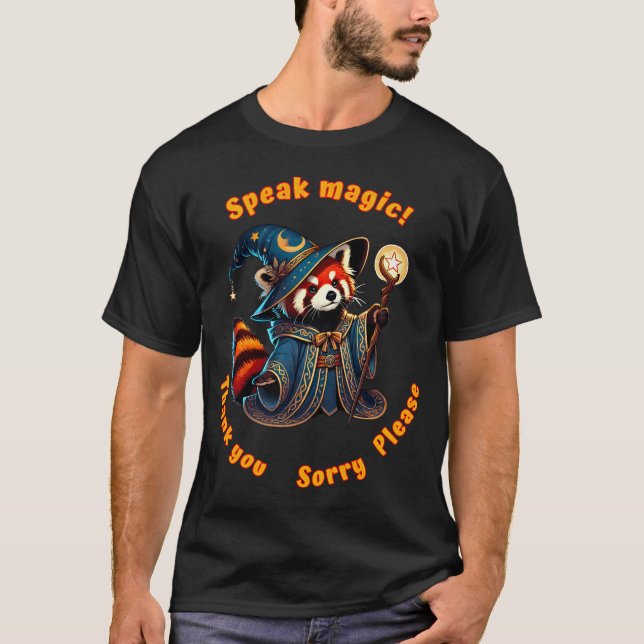 Sprich Zauberei! Entschuldigen Sie bitte. Red Pand T-Shirt (Vorderseite)