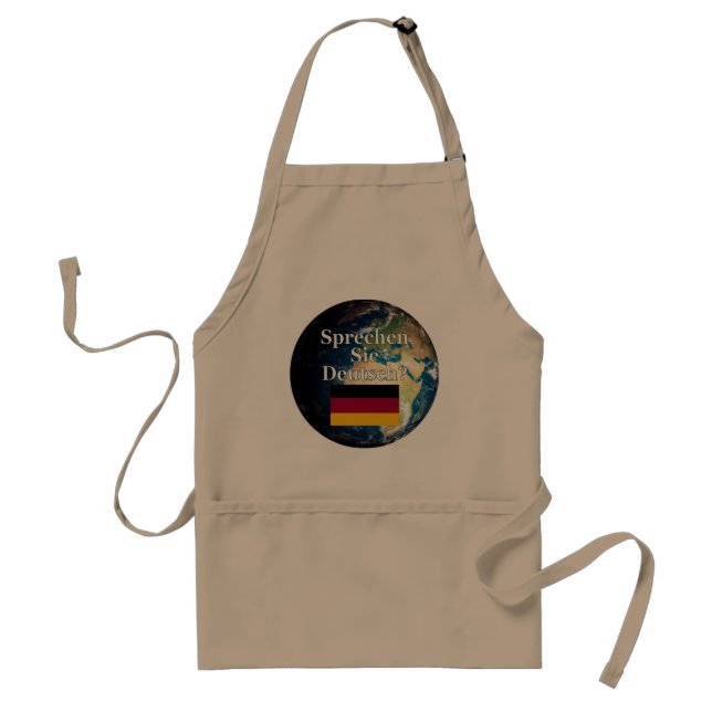 Sprichst du Deutsch? Auf Deutsch. Flag & Erde Schürze (Vorne)