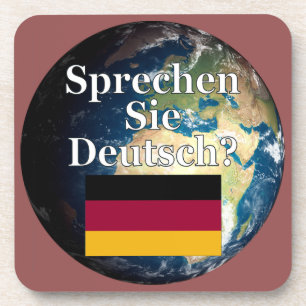 Sprichst du Deutsch? Auf Deutsch. Flag & Erde Untersetzer