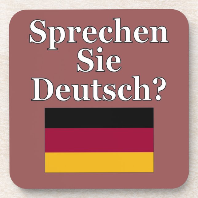 Sprichst du Deutsch? Auf Deutsch. Flag Getränkeuntersetzer (Vorderseite)