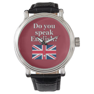 "Sprichst du Englisch?" auf Englisch. Flag Armbanduhr