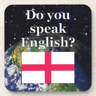 Sprichst du Englisch? Auf Englisch. Flag & Erde Untersetzer
