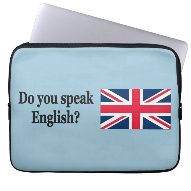 Sprichst du Englisch? Auf Englisch. Flaggenbf Laptopschutzhülle (Vorderseite)